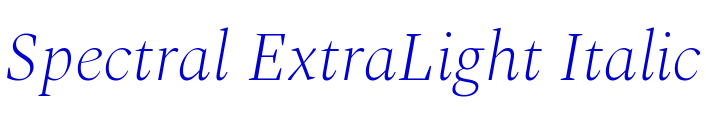 Spectral ExtraLight Italic الخط